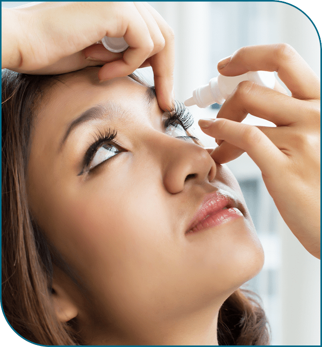 woman in a dry eye clinic